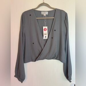 Wildfox faux wrap blouse NWT